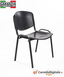 Sedia per sala d'attesa conferenza Plastica NERA