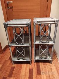 Comodini/ scaffali in rattan