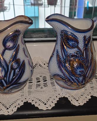 Coppia brocche vintage in ceramica artistica stile