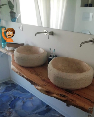 Ulivo arredamento tavolo top bagno lavabo sospeso