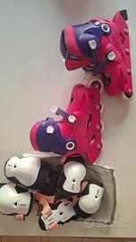 rollerblade decathlon bambina + protezioni +casco