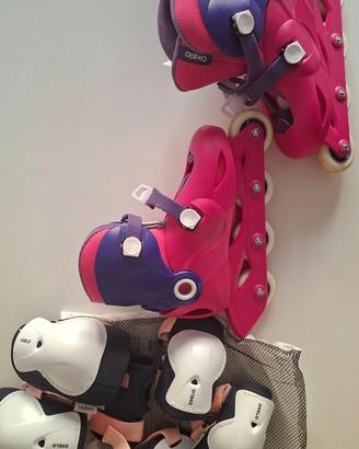 rollerblade decathlon bambina + protezioni +casco