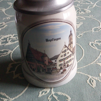 Boccale tedesco in ceramica e metallo