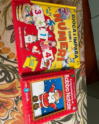 N.2 libri cartonatj con carod puzzle da costruire