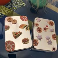 Scatole schede ricette illustrate dolci e salato