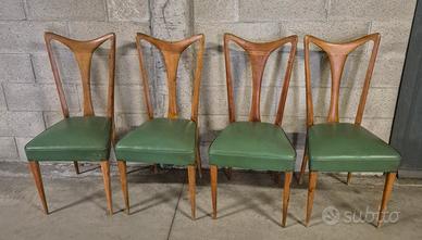 4 sedie design anni 60/70 modernariato 