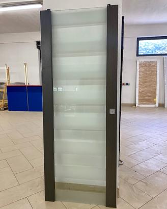 Porta scorrevole Rovere Grigio cm. 80 x 210
