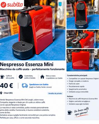Nespresso Essenza Mini De'Longhi Rossa