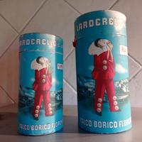barattoli borotalco vintage in cartone