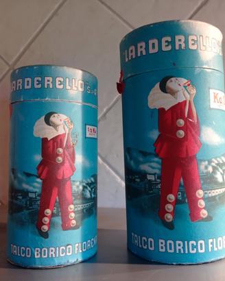 barattoli borotalco vintage in cartone