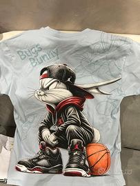 T-shirt Bugs Bunny Streetwear con brillantini