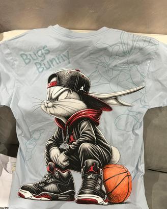 T-shirt Bugs Bunny Streetwear con brillantini
