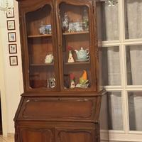 Segretario mobile classico in legno vetrina