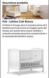 Lettino PALI bianco legno