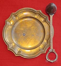 🕯Antico set porta candela e spegni candela i