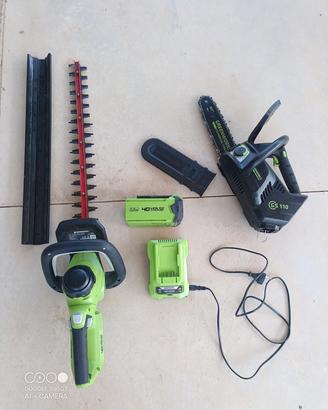 motosega e tagliasiepi a batteria