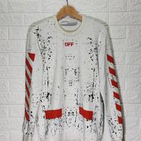 Felpa Off-White uomo bianca in cotone con stampa M