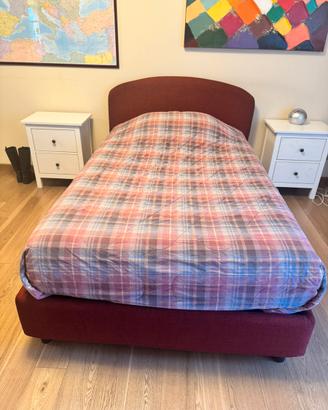 Letto 1 piazza e mezzo grande, materasso e piumone
