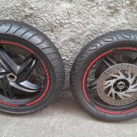 Ruote complete + Scarichi + faro Harley Davidson.