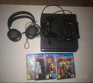 PS4 usata - 2 controller, cuffie gaming,  5 giochi
