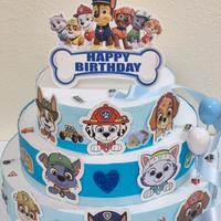 torta scenografica Paw Patrol azzurra 