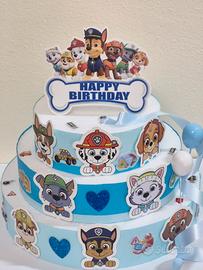 torta scenografica Paw Patrol azzurra 