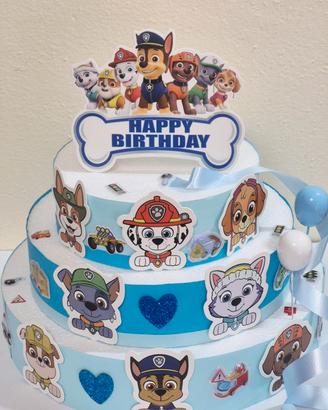 torta scenografica Paw Patrol azzurra 