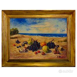 Quadro Natura Morta anni 80, Olio su Tela