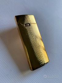 Accendino vintage dorato Colibri texturizzato