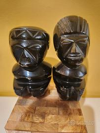 Statuine fermacarte in ossidiana nera precolombian