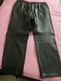 2 Pantaloni in vera pelle nera vintage tg 44 e 46