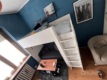SMÅSTAD Letto a soppalco con scrivania