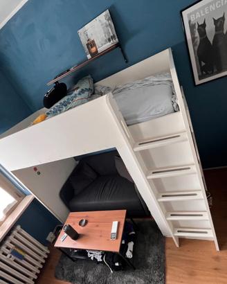 SMÅSTAD Letto a soppalco con scrivania