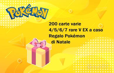 Pokémon, pacco Natale 2024: 200 carte, 4 rare min.