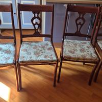 6 sedie legno massello imbottite stile classico