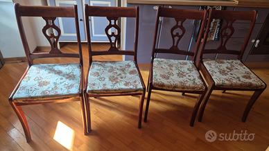 6 sedie legno massello imbottite stile classico