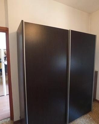 Armadio ante scorrevoli wengé 180x210