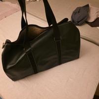 Borsone da viaggio pelle nero Trussardi