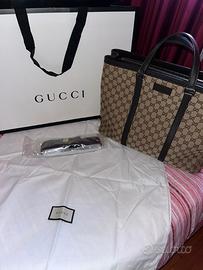Borsa gucci GG canvas tote plus
