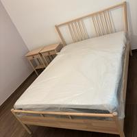 Letto Ikea BJÖRKSNÄS con materasso e 2 comodini