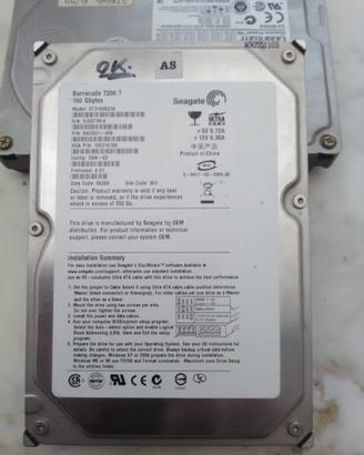 Hard disk per desktop Seagate 160 GB attacco ide