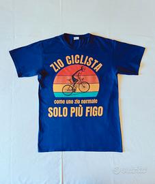 T-shirt "Zio ciclista", blu navy, 100% cotone, M