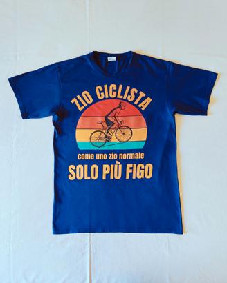 T-shirt "Zio ciclista", blu navy, 100% cotone, M