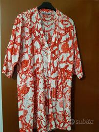 Vestito donna cotone copricostume coralli nuovo