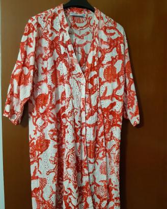 Vestito donna cotone copricostume coralli nuovo