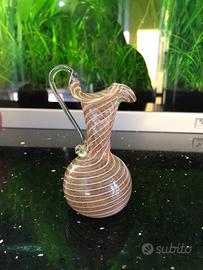 Caraffa mini in vetro di Murano con oro
