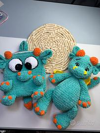 Set  Draghetto – Zainetto + Peluche Fatto a Mano