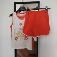 Pigiama arancione e bianco righe Tg. L