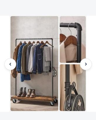 Carrello appendiabiti con ruote 