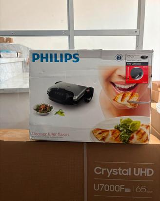 Philips health grill da 2000 w con piastra scanala